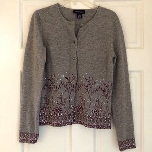 Ann Taylor vintage embellished fitted cardigan size XS